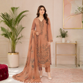 Elegant Peach Embroidered 3-Piece Suit