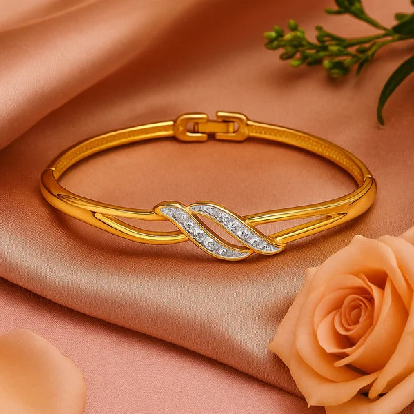 Elegant Gold-Tone Crystal Infinity Bracelet