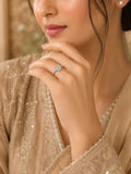 Elegant Solitaire Crystal Engagement Ring